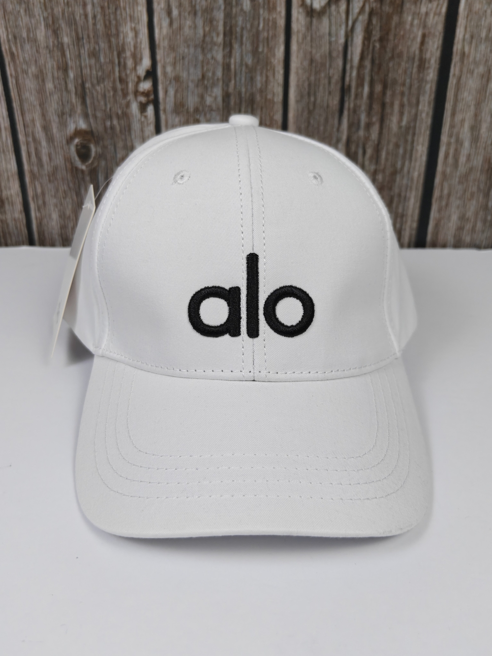 ALO Yoga  White Cap with Black Logo